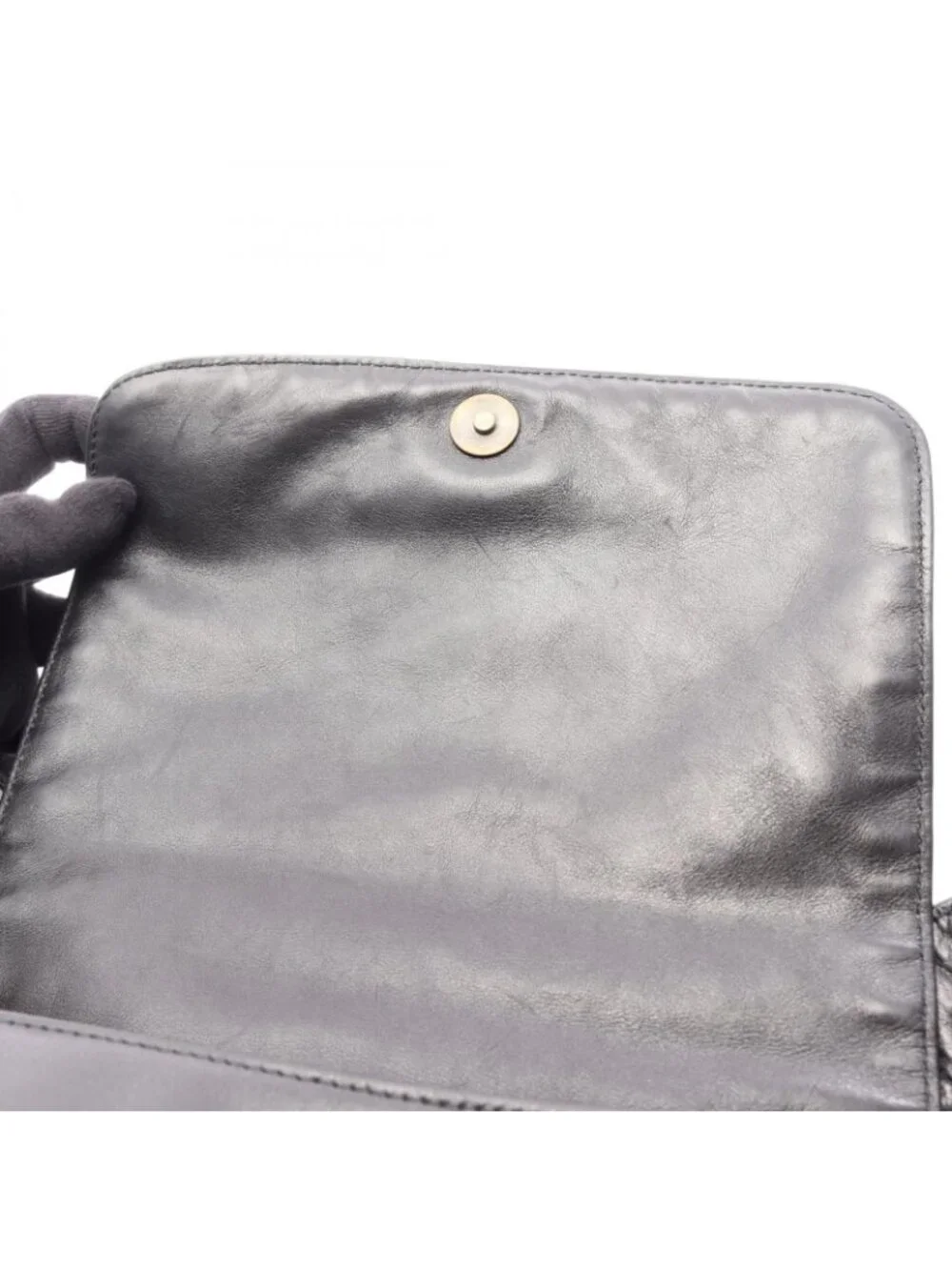 Chanel Shoulder Bag CC Logo Black Lambskin CC